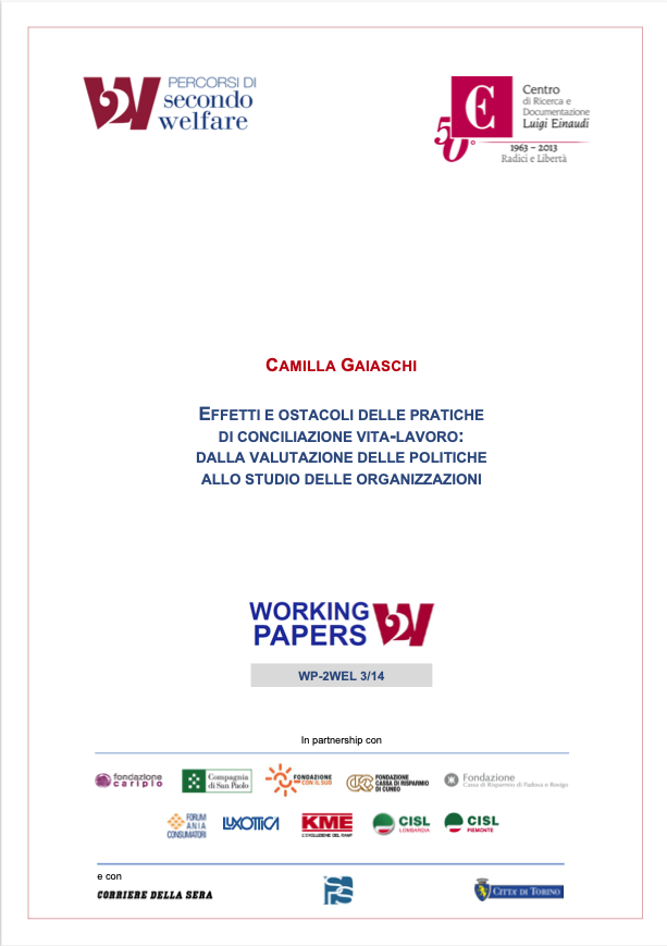 Effetti e ostacoli delle pratiche di conciliazione vita-lavoro: dalla valutazione delle politiche allo studio delle organizzazioni