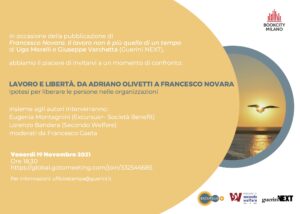 Invito all'evento Lavoro e libertà da Adriano Olivetti a Francesco Novara. Ipotesi per liberare le persone nelle organizzazioni