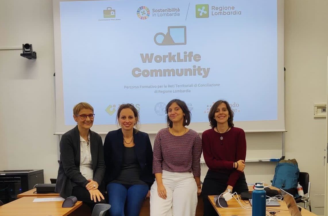 Il team di Secondo Welfare che parteciperà a WorkLife Communty. Da sinistra: Franca Maino, Chiara Agostini, Evelina Massanova e Ester Bonomi