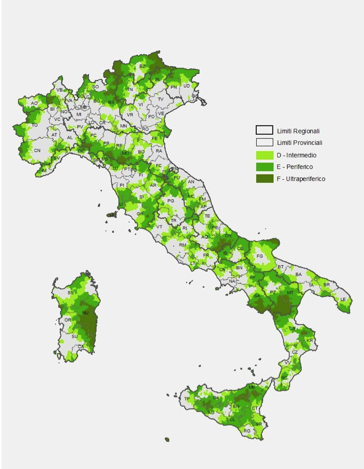 Istat, Mappa aree interne (2020)