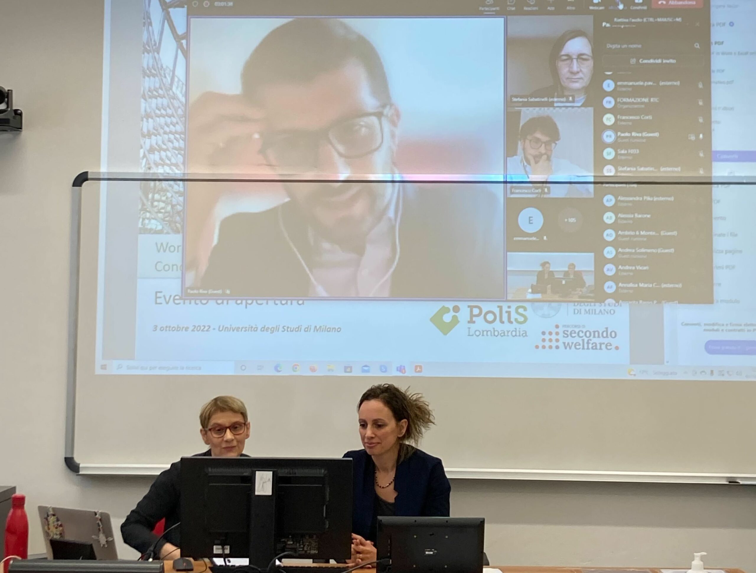 Un momento della presentazione di WorkLife Communty. Da sinistra Franca Maino e Chiara Agostini