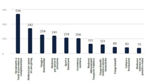 Valore medio delle singole spese per categoria di benefit. Dal Rapporto DoubleYou 2024.