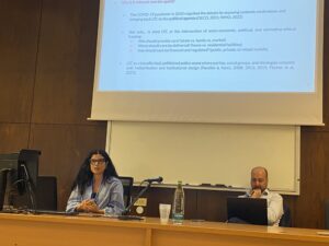 Valeria De Tommaso e Emmanuele Pavolini durante la Conferenza ESPAnet 2025 all'Università degli Studi di Milano